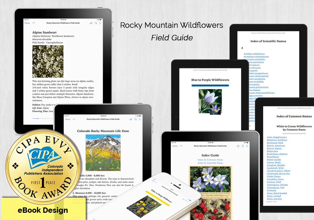 Rocky Mountain Wildflowers - Gold - First Place Award for Ebook Design